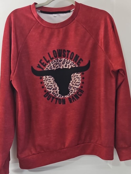 Tops - Yellowstone Dutton Ranch Red Sweatshirt